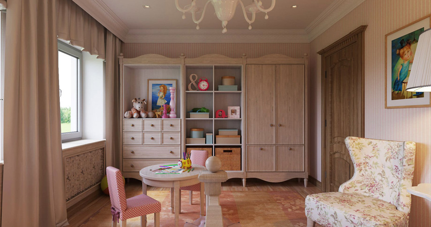 дизайн интерьера детской комнаты для двух девочек