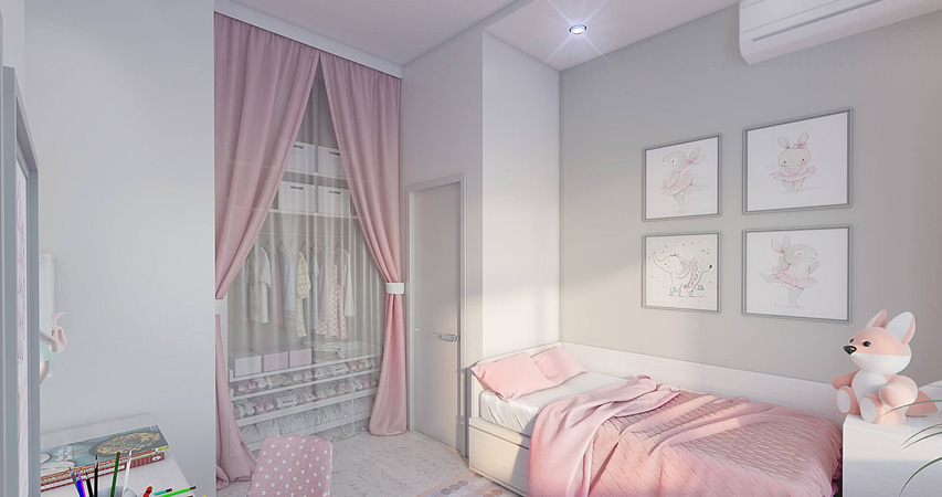 дизайн интерьера - детская для девочки