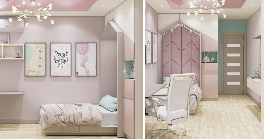 заказать дизайн интерьера детской комнаты для девочки