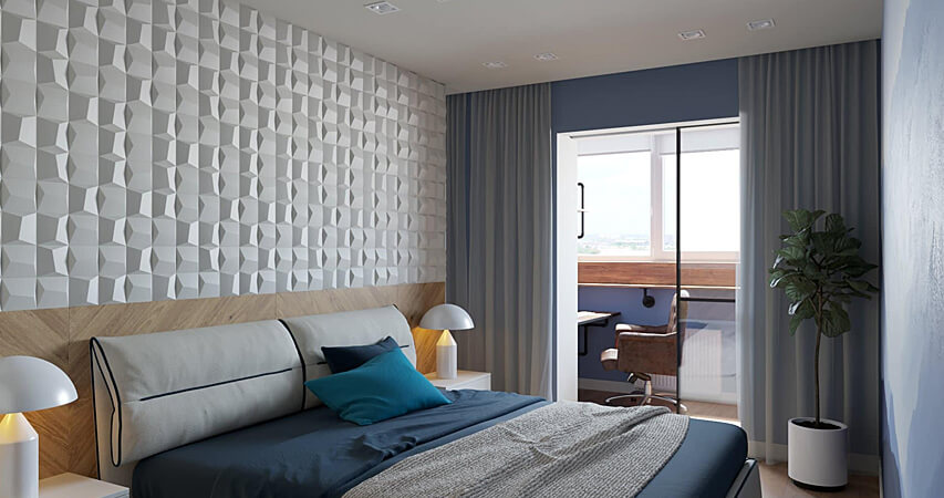 дизайн интерьера спальни в минимализме