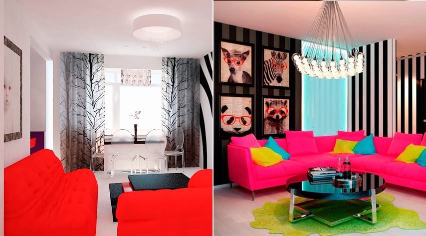 стиль интерьера попарт